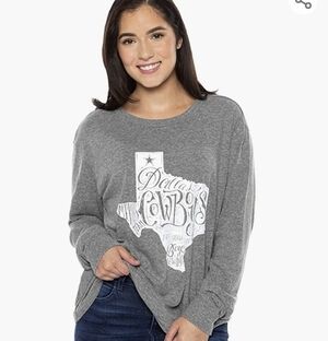 Dallas Cowboys Lauren James Gray & White State Mayhem Long Sleeve T-Shirt XS